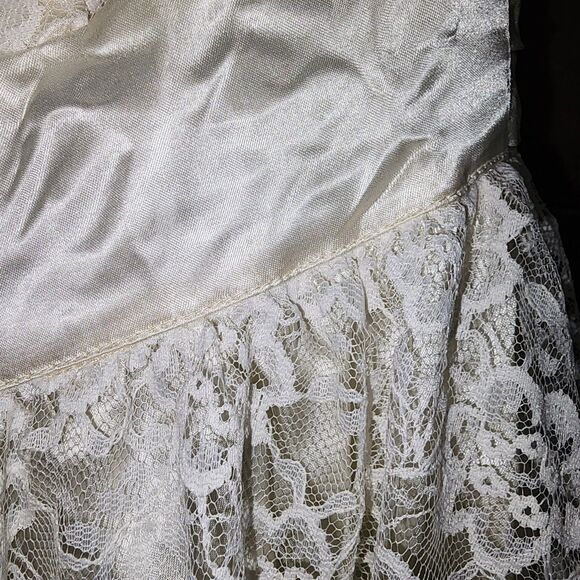 GUNNE SAX JESSICA McCLINTOCK Sz11 Vintage 1980 Cream HOCO Formal Lace Mini Dress - Picture 6 of 16
